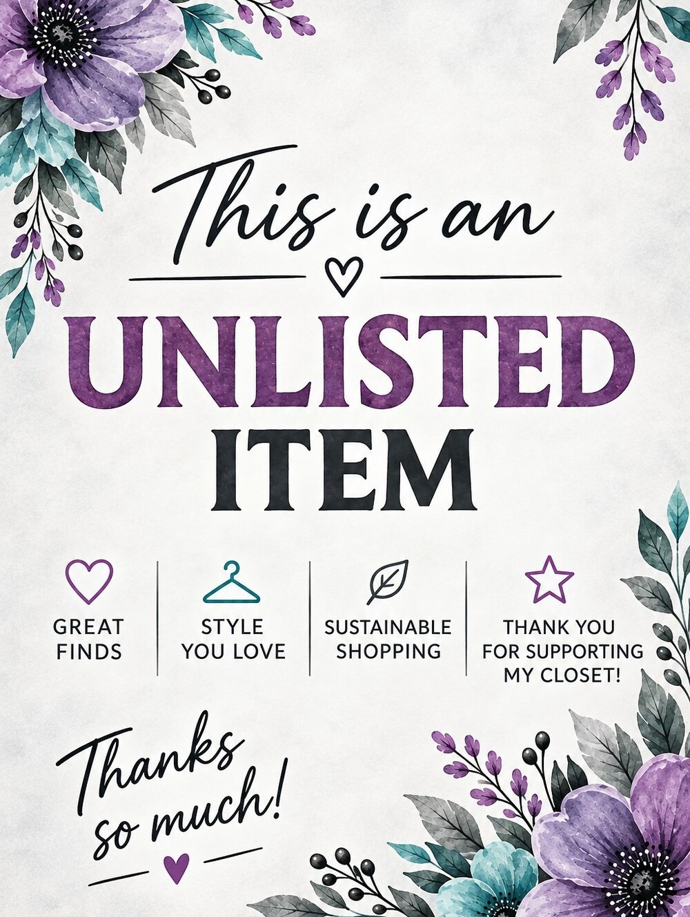 UNLISTED ITEM ~AS IN CONDITION